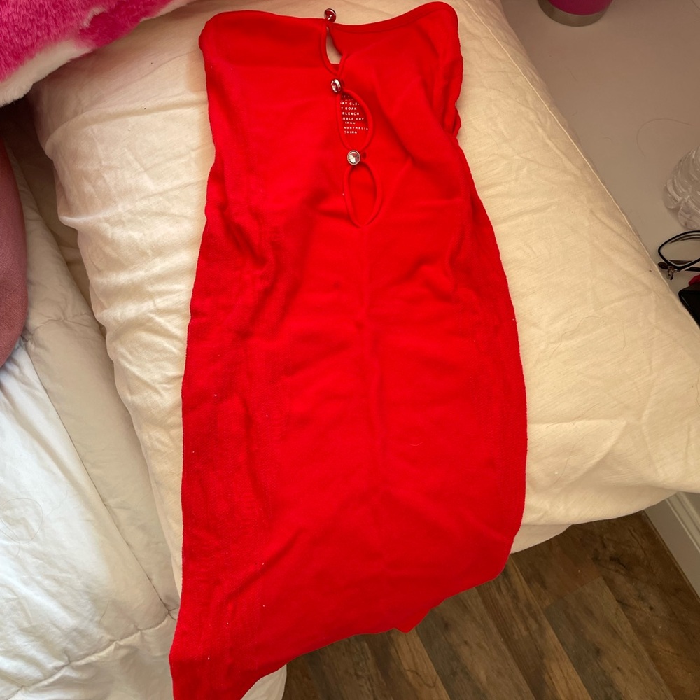 White Fox red bodycon dress
